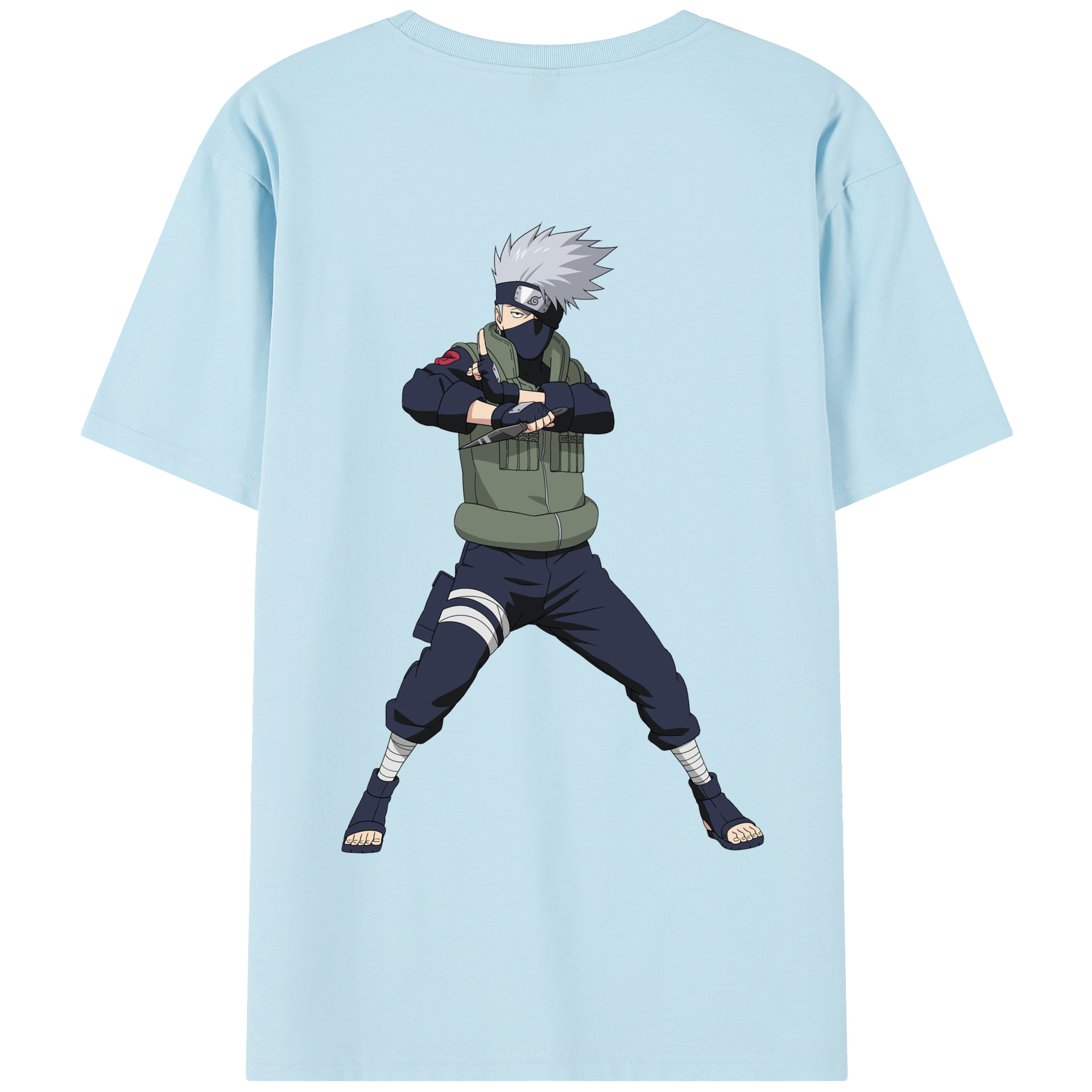 （画像用） NARUTO -ナルト- はたけ カカシ Hatake Kakashi 綿100％半袖Tシャツ（背面プリント）
